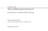 FIEECS, UNI Teoría Macroeconómica II€¦ · FIEECS, UNI Teoría Macroeconómica II Introducción a modelos RBC (Dynare) Carlos Rojas Quiroz  Octubre del 2017