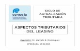 DOMINGUEZ Aspectos tributarios leasing · 2 CONTRATO DE LEASING - Ley 25.248 (Jun/2000) CONCEPTO: En el contrato de leasing el dador conviene transferir al tomador la tenencia de