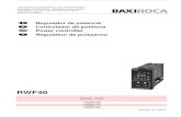 RWF40 - BAXI · Instrucciones de Instalación, Uso y Mantenimiento Instruções de instalação, utilização e manutenção Installation, use and maintenance instructions Manuel
