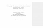 Acto y forma en Aristóteles - Universidad de Navarra · respectivos trabajos, “La doctrina del acto en Aristóteles” y “Los sentidos de la forma en Aristóteles”, junto con