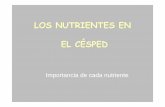 LOS NUTRIENTES EN EL CÉSPEDservicios.educarm.es/templates/portal/ficheros/websDinamicas/20/... · Uso moderado a bajo en otoño de Nitrógeno, evitar el excesivo rebrote de crecimiento.