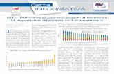 Carta INFORMATIVA · La Paz, Bolivia Año 7, Nro. 53, Mayo de 2018 BID: Bolivia es el país con mayor aumento en la imposición tributaria en Latinoamérica Carta INFORMATIVA