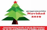 folleto navidad 2019 - Colmenar Viejo€¦ · programación Navidad actividades 2018 Exposición de Playmobil Asociación Española de Playmobil 16, 17,18, 19, 20 y 21 de diciembre