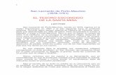 EL TESORO ESCONDIDO DE LA SANTA MISA€¦ · EL TESORO ESCONDIDO DE LA SANTA MISA LECTOR San Leonardo de Porto-Mauricio, nacido en 1676, ingresa en la Orden Franciscana en 1697 y
