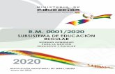 MINISTRA DE EDUCACIÓN VICEMINISTRA DE ......Educativa y Escolar 2020 del Subsistema de Educación Regular, para garantizar la calidad educativa en el marco de la Ley N 070 de fecha