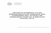 PRESUPUESTO DE EGRESOS 2015 - itsx.edu.mx · De Presupuesto de Egresos del Gobierno del Estado de Veracruz de Ignacio de la Llave para el ejercicio fiscal 2015 CAPÍTULO I Disposiciones