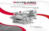 Compresor Reciprocante - Mayekawa · la Serie WB, es más compacto y ligero. El compresor serie L se puede acoplar directamente en un motor y girar a 1750 r.p.m como máximo. Esta