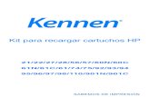 Kit para recargar cartuchos HP - KENNEN€¦ · Siempre tenga la precaución de no introducir la aguja mas de 1,5 cm para evitar perforar la malla rompe burbujas. HP Color Modelo
