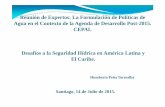 Reunión de Expertos: La Formulación de Políticas de Agua ...conferencias.cepal.org/politicas_aguas/Pdf/H Pena.pdf · Seguridad Hídrica para un desarrollo productivo sustentable.