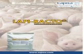 LAPI-RACTO · El alimento completo para cerdos deberá contener por lo menos 16% de proteína cruda. Se recomienda que el rango de la concentración final de lisina total esté entre