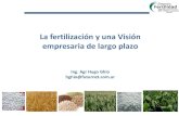 La fertilización y una Visión empresaria de largo …...Visión General y Personal de la Fertilización en la Argentina Agricultura tradicional máxima productividad del “Agricultura