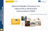 Oportunidades Erasmus+ en educación y formación ... · KA201: Asociaciones dirigidas a la educación escolar en las que puede participar cualquier institución relevante para el