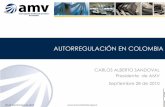 AUTORREGULACIÓN EN COLOMBIA · MARCO: Centro de arbitraje y resolución de conflictos MAPA DE PROCESOS DE AMV 30 de Septiembre de 2010 14 PEI: Programa de educación al inversionista