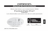 Alivio del dolor con tratamiento TENS Pocket Pain Pro®€¦ · Los electrodos son para uso de un solo paciente ... para el alivio sintomático y manejo de dolor crónico, resistente
