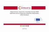 Regeneración industrial y Estrategia Europa 2020 Opiniones ... · educativa Promover prácticas en empresas y Formación Dual Fomento de idiomas 100% 50% 88% 100% FORMACION Las empresas