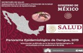 Panorama Epidemiológico de Dengue, 2019€¦ · 2018 2018 2019 CIERRE SEMANA SEMANA DNG 8,618 2,125 9,873 DCSA 3,808 1,501 3,172 DG 907 279 918 DCSA + DG 4,715 1,780 4,090 TOTAL