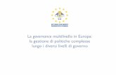 La governance multilivello in Europa: la gestione di ...jmceurel.unipg.it/wp-content/uploads/2019/04/6... · 1) La normativa europea, nelle materie di propria competenza, può assegnare
