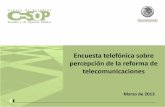 Encuesta telefónica sobre percepción de la reforma de ......mexicanos. • El 80% de los que participaron en el estudio señala que el contenido y la programación de los canales