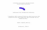 Informe de Auditoría Interna - CONARE · el Manual de Normas para el ejercicio de la Auditoría Interna en el Sector Público (M-1-2004-CO-DDI). 1.2 Objetivos 1.2.1 General: Evaluar