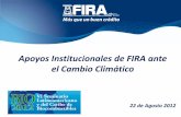 Apoyos Institucionales de FIRA ante el Cambio Climático...• La producción de energías renovables y de biocombustibles. • El uso eficiente del agua y energía. • Las plantaciones