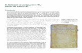 El Vecindario de Zaragoza de 1723, edición del manuscrito · Presentación 145 El Vecindario de Zaragoza de 1723, edición del manuscrito Presentación Con la denominación Nº 628,
