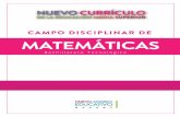 CAMPO DISCIPLINAR DE MATEMÁTICAS · las Matemáticas, ha sido motivo de un amplio y colegiado proceso de aná-lisis y reflexión exhaustivos en el marco de las comunidades educativas