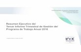 Resumen Ejecutivo del Tercer Informe Trimestral de Gestión del …€¦ · •Presentó comentarios al Modelo Educativo2016 propuestoporla SEP Vinculación con instituciones y organismos