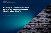 Grupo Financiero BBVA Bancomer, S.A. de C.V....2019/10/31  · Decreto y distribución de dividendos Durante el tercer trimestre de 2019 se realizó el tercer pago de dividendos aprobados
