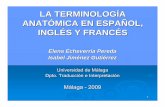 LA TERMINOLOGÍA ANATÓMICA EN ESPAÑOL, INGLÉS Y FRANCÉS · Variaciones en la correspondencia entre algunos de los términos de la Nomina Anatomica [NA] internacional y sus respectivos