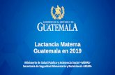 Lactancia Materna Guatemala en 2019 - SUN · Aplicar plenamente el Código Internacional de Comercialización de Sucedáneos de la Leche Materna y las resoluciones pertinentes de