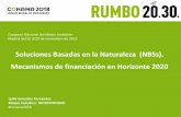 Soluciones Basadas en la Naturaleza (NBSs). Mecanismos de ... · H2020 – «Cross-cutting issues» •At least, 60% of overall Horizon 2020 budget should be related to sustainable