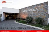 GERENCIA INDUSTRIAL - ProingesaLa gerencia Industrial de PROINGESA cuenta con un equipo de profesionales integrado por Ingenieros, de las disciplinas de: mecánica, procesos, instrumentación,