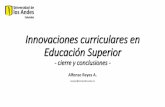 Innovaciones curriculares en Educación Superior... · Innovaciones curriculares en Educación Superior - cierre y conclusiones - Alfonso Reyes A. ... En una formación por competencias,