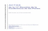 ACTAS - CMSInforme de la Reunión Actas de la CMS COP11: Capítulo I Página 2 de 2 2 4. A la vez asistieron observadores representantes de órganos o agencias gubernamentales y no