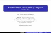 Reconocimiento de instancias y categor as · 2019-05-25 · Reconocimiento de instancias y categor as Lecci on 12.1 Dr. Pablo Alvarado Moya MP6127 Visi on por Computadora Programa