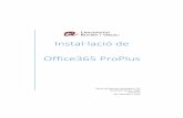 Instal·lació de Office365 ProPlus · Office”. Per defecte l’idioma del paquet és en castellà (per la versió en català, s’instal.la primer la versió ... seguit del text: