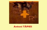 Antoni TÀPIES iconografia de l'autor: les lletres, R, H, amb alguna creu més petita, les benes amb taques de color vermell que es superposen a la part superior donant un efecte de