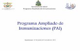 Programa Ampliado de Inmunizaciones (PAI)...Programa Ampliado de Inmunizaciones . Contenido Misión Visión Objetivos Población objeto Metas Estrategias . Misión Instancia técnica