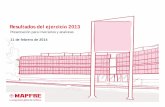 Resultados del ejercicio 2013 - Corporativo MAPFRE · (1) En el ejercicio 2013 se incluyen por primera vez los fondos de inversión gestionados fuera de España; sin este efecto,