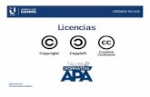 Licencias - U San Marcos€¦ · Licencias Creative Commons • Las licencias se pueden usar para licenciar cualquier tipo de obra, excepto Software (existen licencias especiales