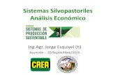 Sistemas Silvopastoriles Análisis Económico · 2016-12-20 · Sistemas Silvopastoriles Análisis Económico Ing.Agr. Jorge Esquivel (h) Asunción –20/Septiembre/2016