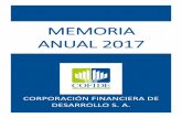 MEMORIA ANUAL 2017 - cofide.com.pe › COFIDE › images › home...desarrollo sostenible e inclusivo del Perú, en un marco de gestión sustentable de la organización. Para lograr
