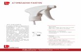 ATOMIZADOR FANTON - Plastic,s.a · ATOMIZADOR FANTON APLICACIONES asticsa El trigger FANTON es fabricado en polipropileno de alta resistencia y durabilidad. Con cuerpo ergonómico