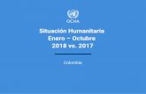 Situación Humanitaria Enero Octubre 2018 vs. 2017 · Colombia) 140% NIÑOS NIÑAS 19 2 VÍCTIMAS (CICR) 136 01 Ene-30 Sep La diferencia entre las cifras oficiales de Descontamina