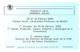 Seminario sobre ENERGIA SOLAR 20-21 de Febrero 2006 ... · Seminario sobre ENERGIA SOLAR 20-21 de Febrero 2006 Consejo Social, ... in Photovoltaics 9 (2001) 303 0 200 400 600 800