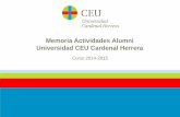 Memoria Actividades Alumni Curso 14-15 - Universidad CEU Cardenal Herrera. Más de … · 2016-04-15 · Teorías y modelos de las RRPP Técnicas de RRPP y áreas de especialización