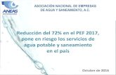 Reducción del 72% en el PEF 2017, pone en riesgo los ...archivos.diputados.gob.mx/Comisiones_LXIII/agua/ponencias/22.pdf · ANÁLISIS DE LA SITUACIÓN DEL SUBSECTOR AGUA POTABLE