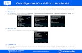 Confi guración APN | Android · Confi guración APN | Android Describe paso a paso la confi guración del APN de los móviles con el sistema operativo Android. Un APN (Access Point