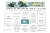 Summer Reading Bingo Bingo Spani… · Summer Reading Bingo: Leer afuera ESPACIO LIBRE Lee un libro cuyo personaje tenga el trabajo de tus sueños Mira un DVD de una película basada