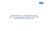 Términos y Condiciones del Programa Corporate de American … · 2020-06-01 · “Programa” y conjuntamente los “Programas”). Cuando las presentes condiciones se refieran